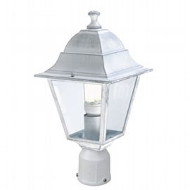 Testa-palo in alluminio pressofuso con diffusori in vetro trasparente - Diametro 60mm, Altezza max lampada 170mm, Potenza massima lampade 60W