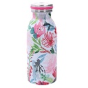 Thermos in acciaio rosa con fiori rotondi 0,3L cm6,8x4,8h17,9