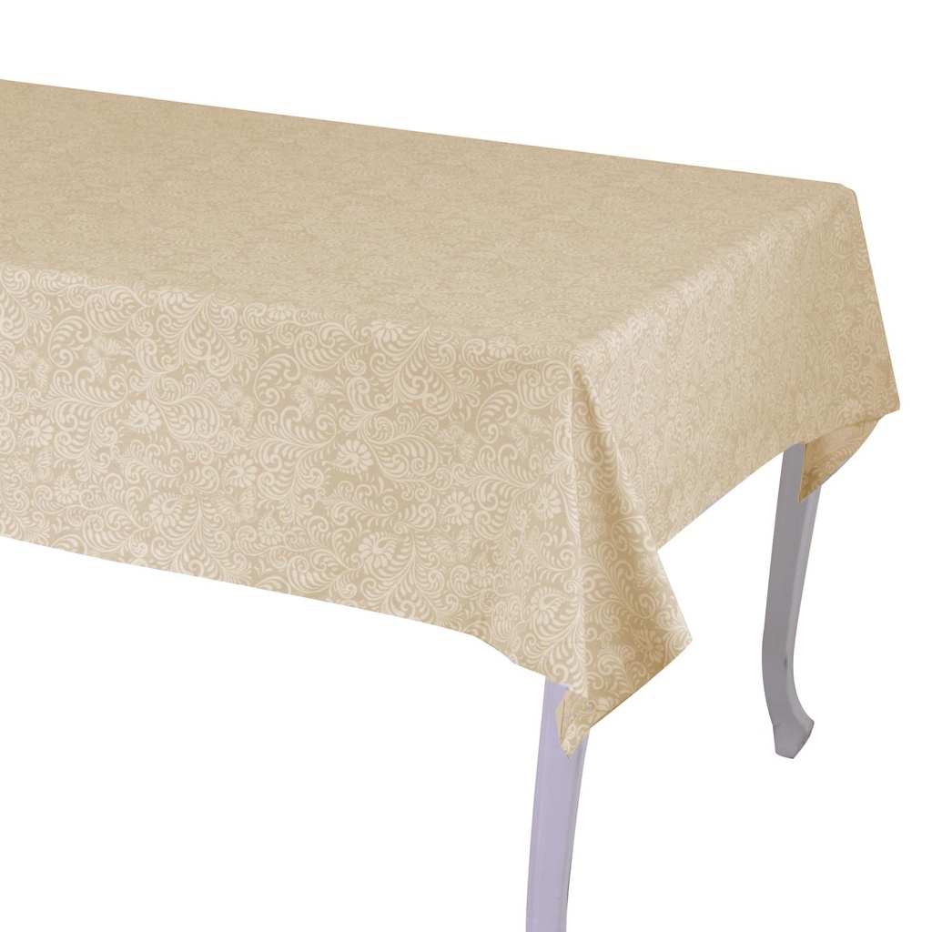 Tovaglia flora jacquard beige rettangolare 140x240 cm
