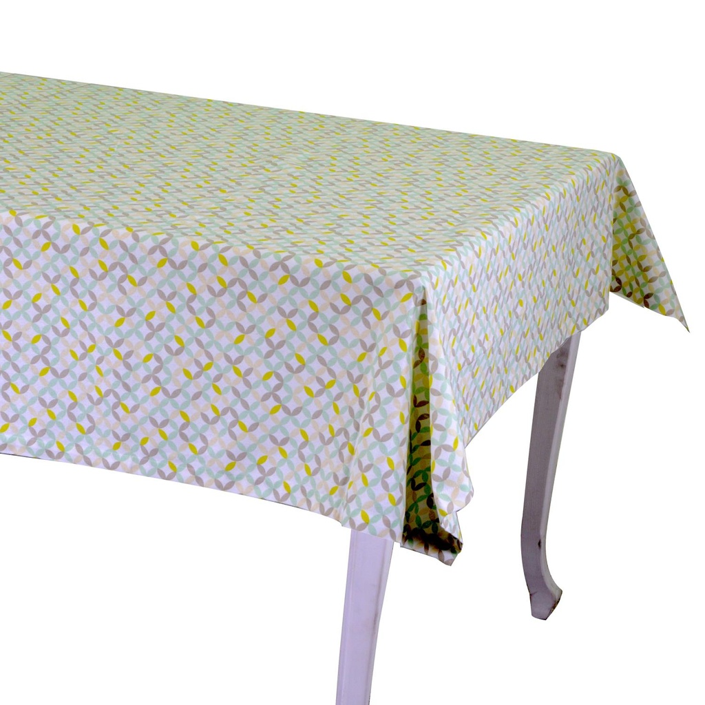 Tovaglia rettangolare verde chiaro hem cm140x240