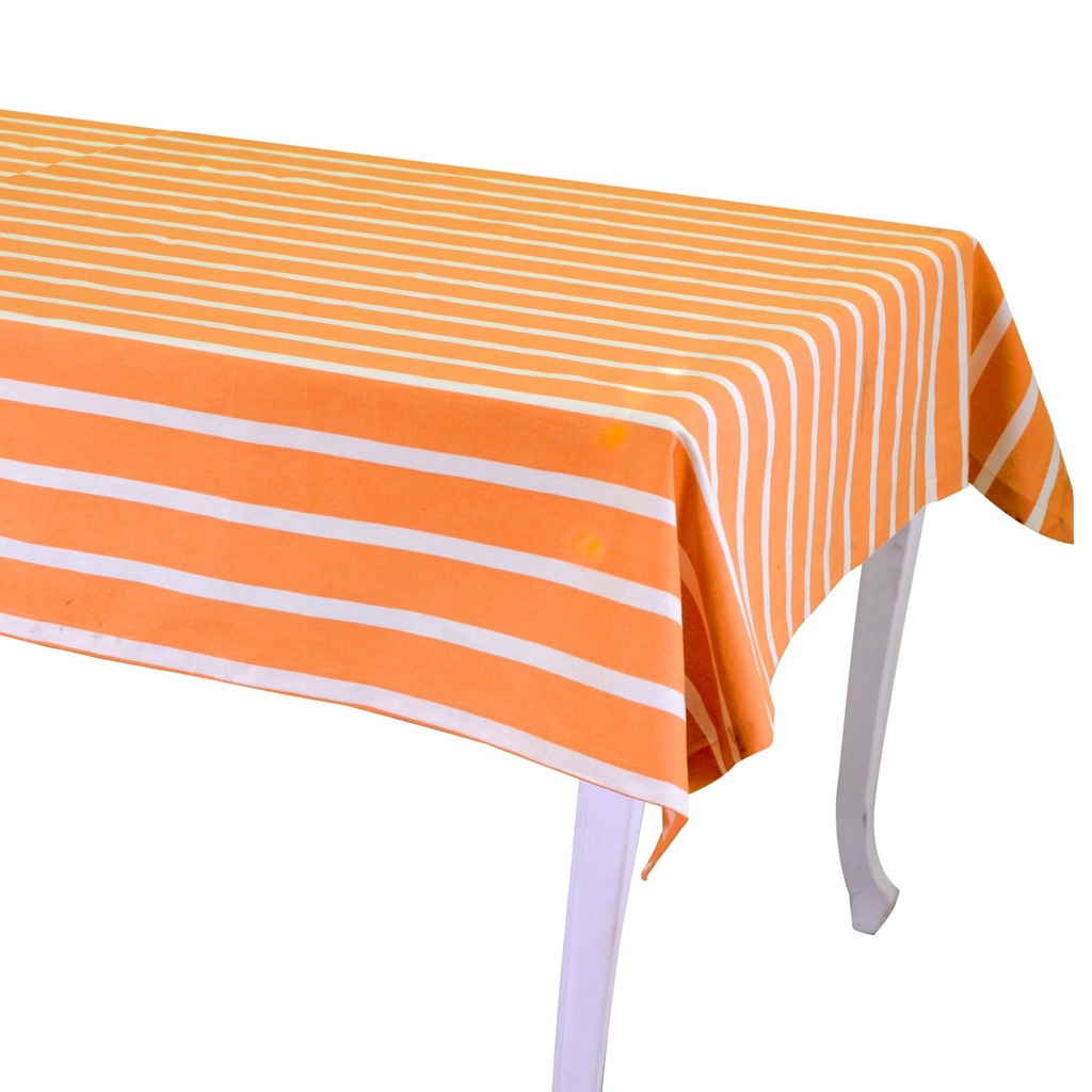 Tovaglia a righe arancione rettangolare cm140x240