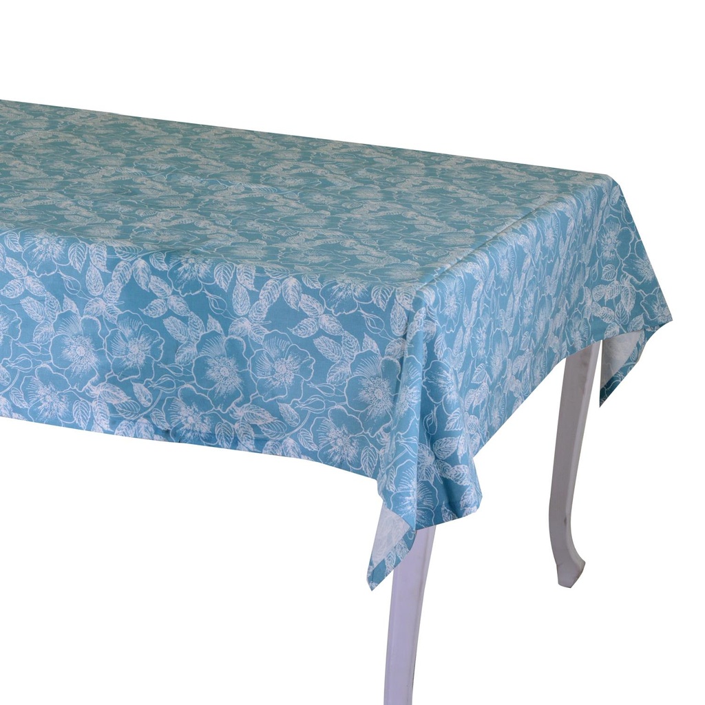 Tovaglia in tessuto wild rose blu petrolio 140x240 cm
