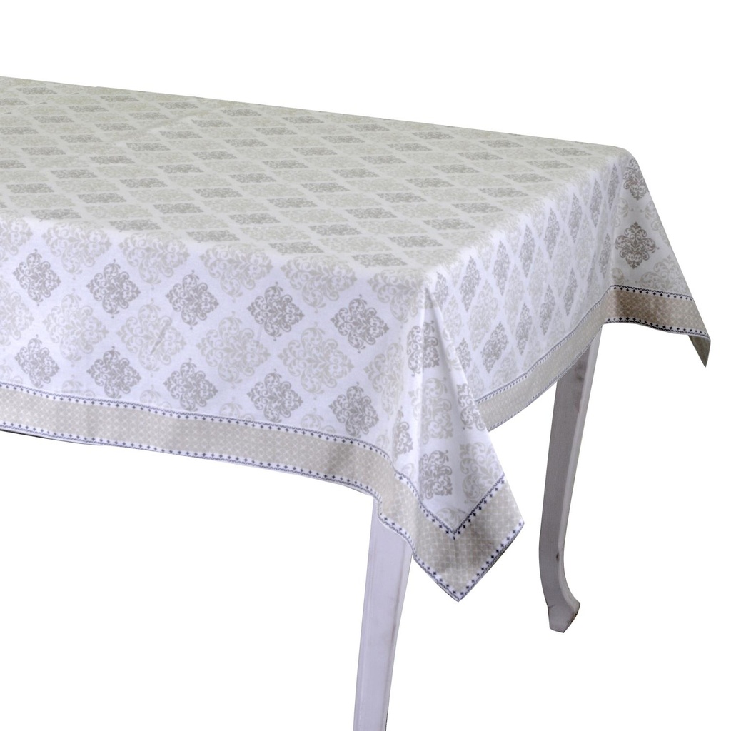 Tovaglia bianca rettangolare cm140x240 in broccato di Venezia