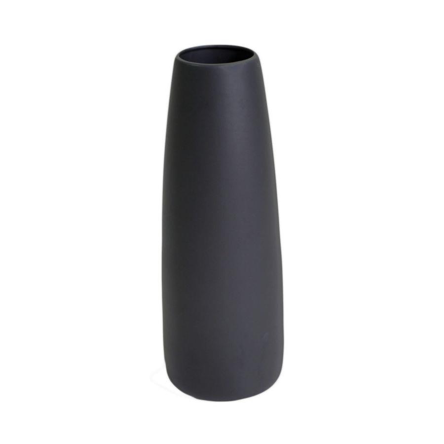 Vaso Ceramica Bombato Nero Opaco ø16x44,5 cm