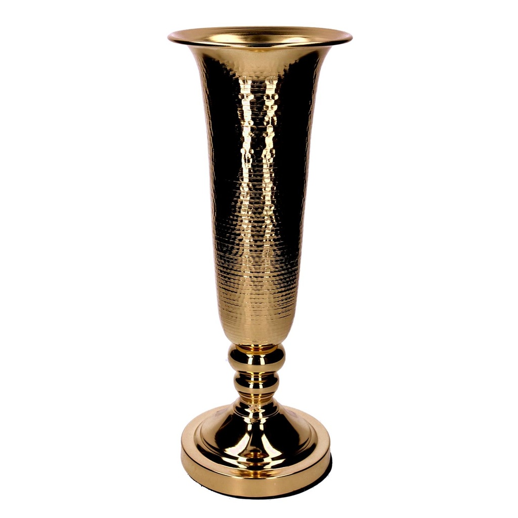 Vaso in metallo dorato 16x16x45 cm