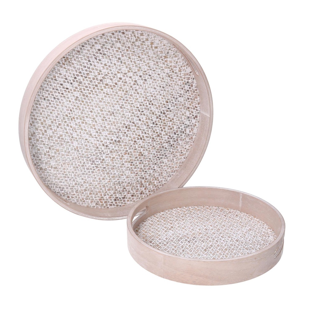 Vassoio tondo in legno naturale 1-2 cmø40h5