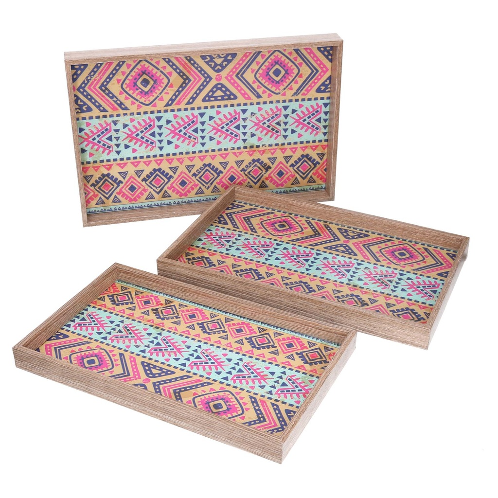 Vassoio rettangolare arancione in legno 1-3 cm45x30h4