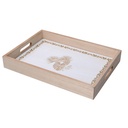 Vassoio in legno bianco rettangolare 35x25x4,5 cm