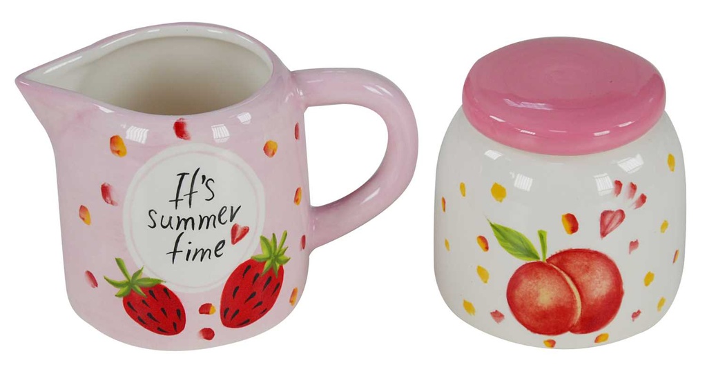 Zuccheriera e lattiera estiva cm. 13 x 9 x 8