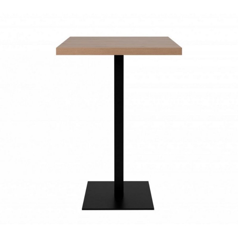 Tavolo alto Quadrato 105 cm piano rovere e base nera  Quantità  cm 70x70xh.105
