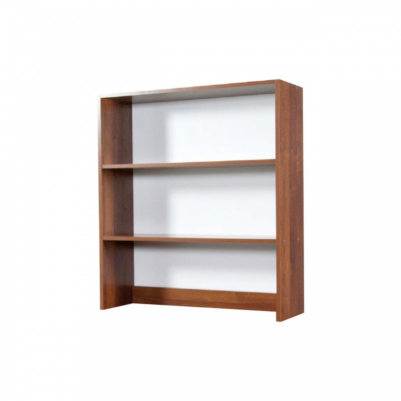 Libreria da appoggio per scrivania 2 ripiani noce antico h.105x90x29 cm