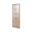 Scarpiera Slim in legno nobilitato 5 ribalte olmo cm 180x65x15