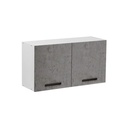 Pensile sopracappa grigio cemento con 2 ante da cucina Cm 90x32xh49