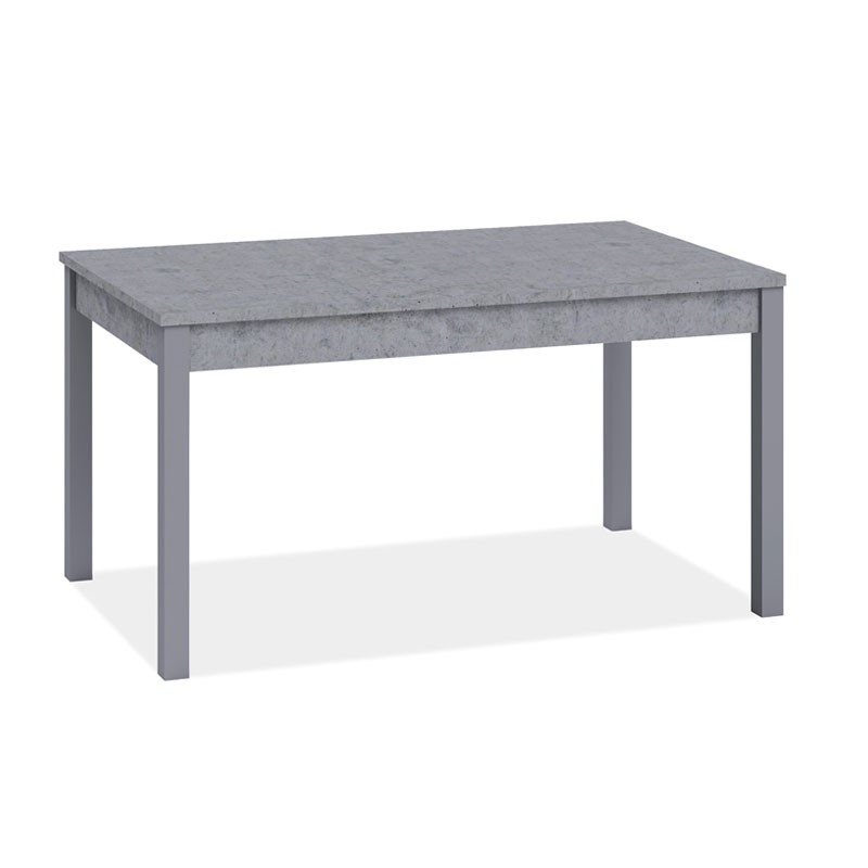 Tavolo pranzo allungabile grigio cemento in legno nobilitato cm 80x120/160