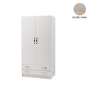 Armadio 2 ante e 2 cassetti cassa Bianco frontale olmo Cm 91x52xH 210