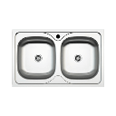 Lavello incasso cucina MP862V acciaio 86x50 cm due vasche EFFEZ