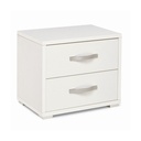 Comodino con 2 cassetti bianco frassinato in legno nobilitato 36x52xH 43