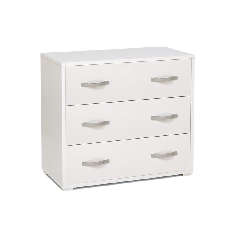 Como da camera con 3 cassetti bianco in legno nobilitato 91x45x81 cm