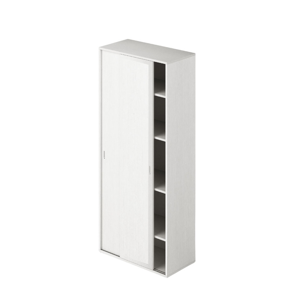 Guardaroba con ante scorrevoli e ripiani Bianco H212x90x43cm