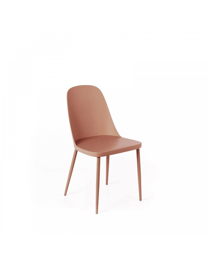 Set di 4 sedie in polipropilene - Tamara - Ruggine - 46cm x 55cm x 80cm