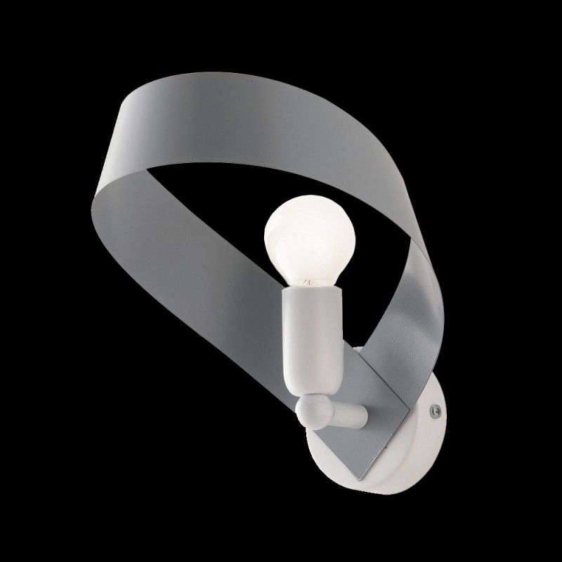 Applique moderna in ferro bianco grigio 26x h19 cm