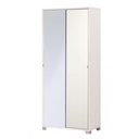 Armadio Multiuso Due Ante Scorrevoli con Specchio Bianco 82x41x h190 cm
