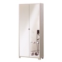 Armadio multiuso sottile con due ante a specchio e otto ripiani Olmo Chiaro 83x29x h190 cm