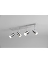 Barra Lineare 4 Faretti Spot Orientabili in Metallo Cromato