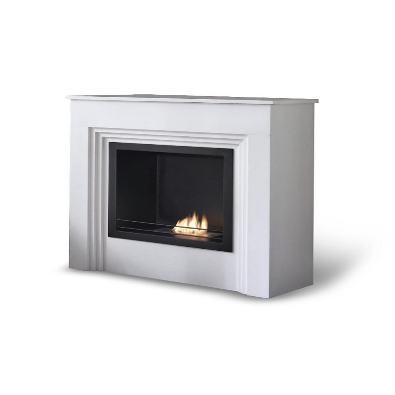 Biocamino design da terra bioetanolo bianco 96x35x96 cm