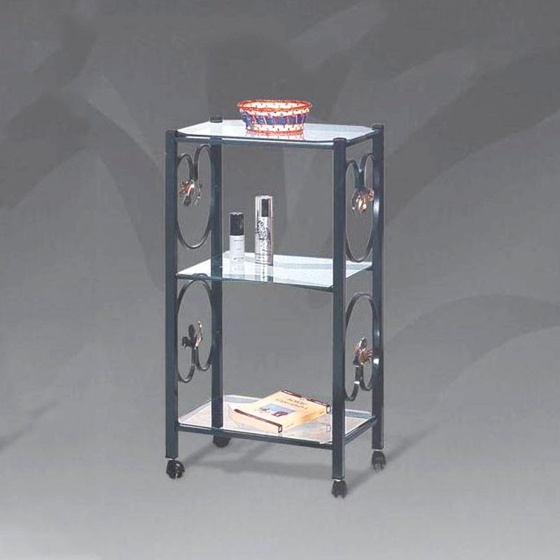 Carrello Porta TV Ferro Nero 45x35xh.80 cm Fatto a Mano Italia