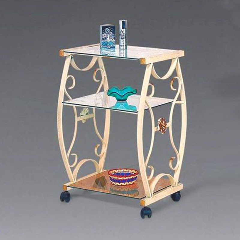 Carrello porta TV in ferro avorio 70x45xh.80 cm
