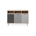 Credenza Tre Vani Sonoma Grigio Piedini Rialzati 120x40x88 cm