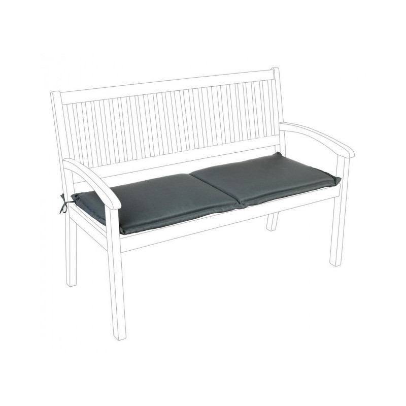 Cuscino per panca a due posti da esterno antracite - Dimensioni: 115x47x3 cm