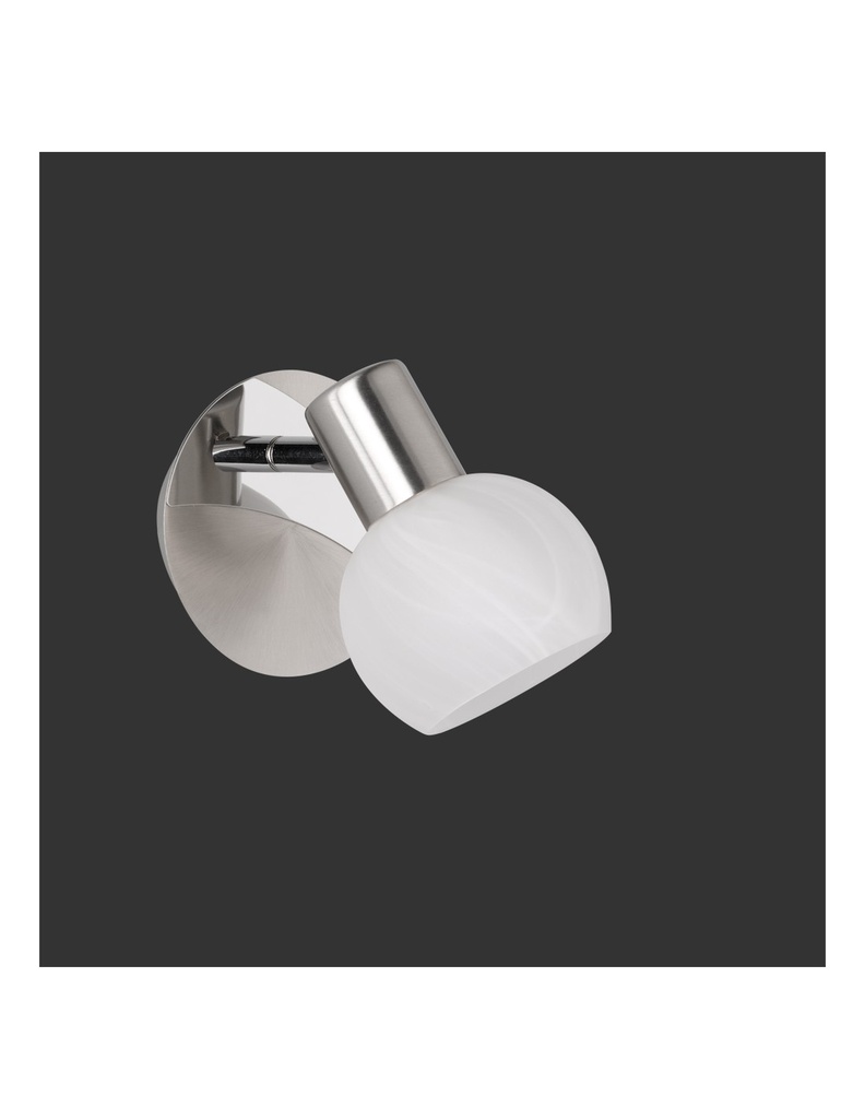 Faretto da Soffitto Antibes Nichel e Vetro Bianco Trio Lighting