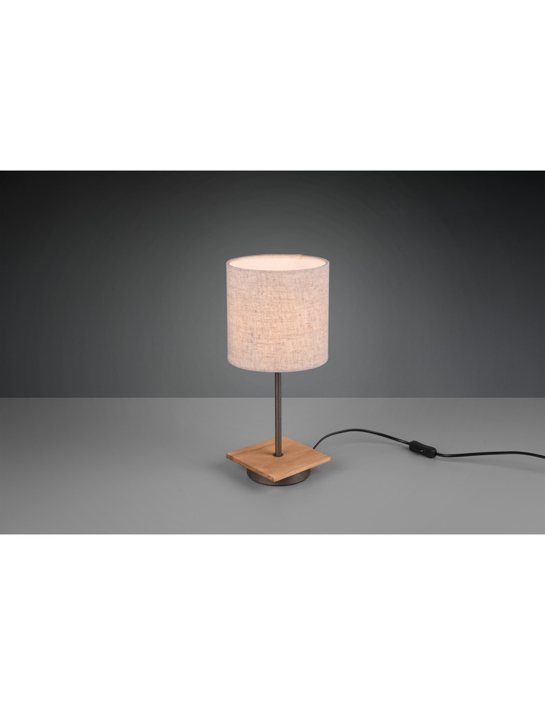 Lampada da Tavolo Elmau Nichel e Paralume Sabbia Ø18 cm