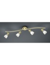 Lampada da Soffitto Orientabile con 4 Spot in Ottone Satinato