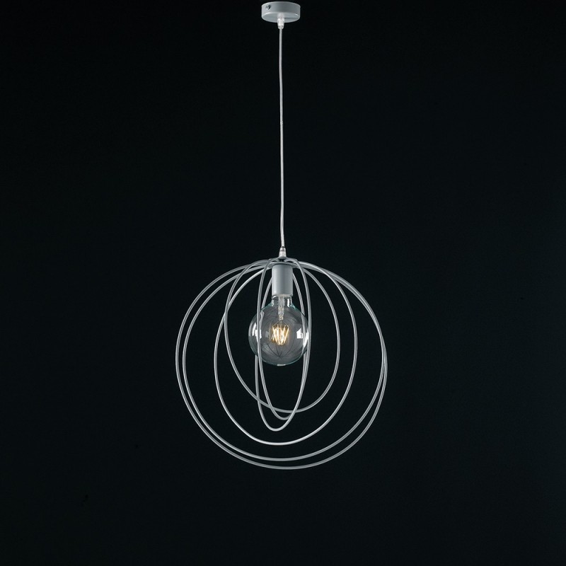 Lampadario sospensione moderno in ferro grigio 42x h45 cm