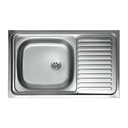 Lavello cucina vasca con gocciolatoio dx in acciaio da appoggio 50x80 cm