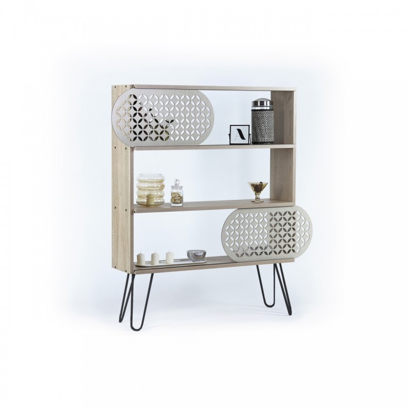 Libreria Ingresso Moderna Design Rovere Nero Urban Slim - 94x25x117 cm
