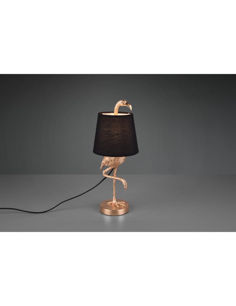 Lampada da Tavolo Fenicottero Oro e Paralume Nero