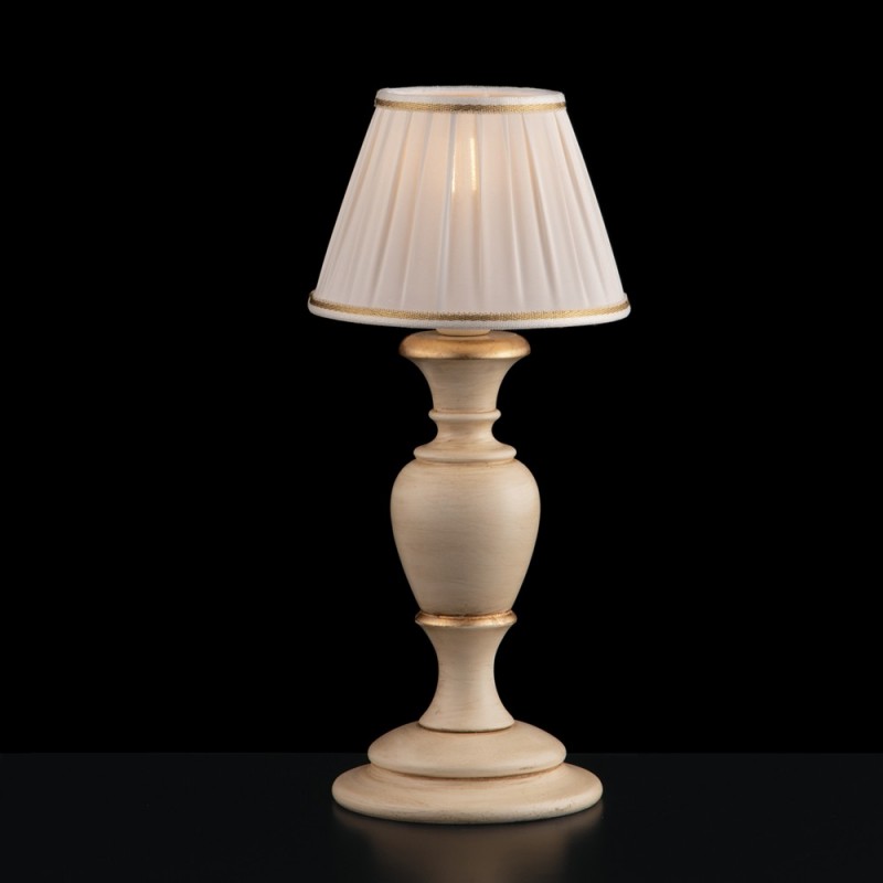 Lume in legno e pasta di legno avorio e foglia oro 1 luce cm 36