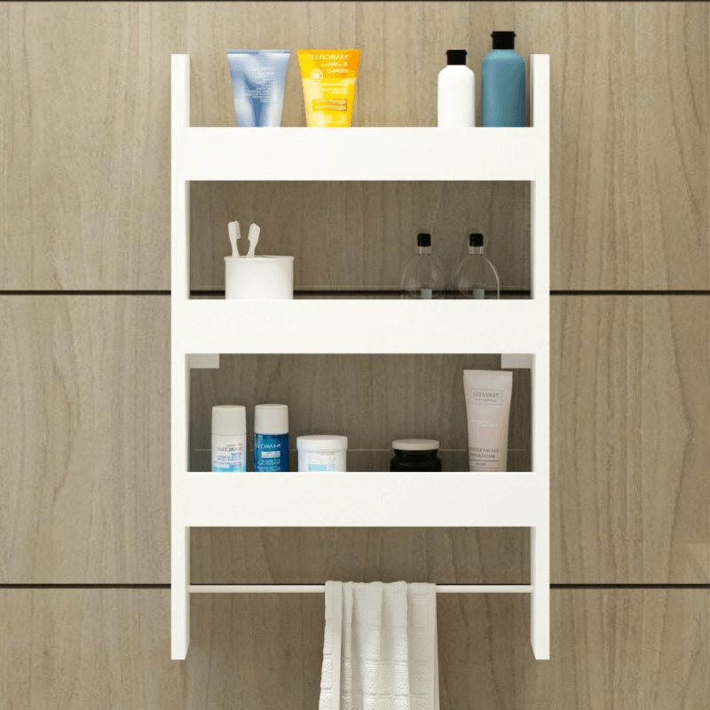 Mensola da parete con 3 ripiani Alisa, colore bianco, L 50 x P 14 x H 80 cm