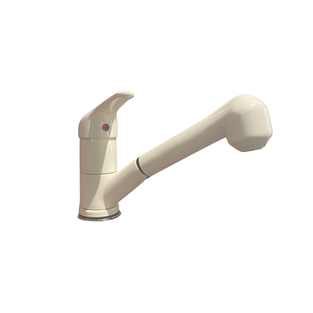 Miscelatore da cucina con doccetta estraibile bianco