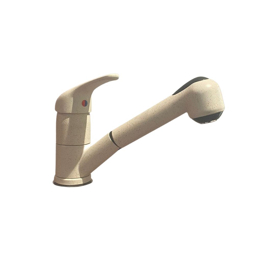 Miscelatore da cucina con doccetta estraibile in granito beige