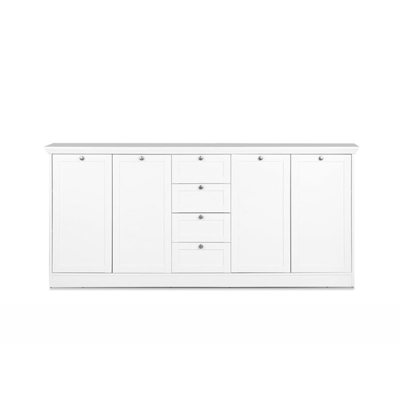 Mobile credenza 4 ante 4 cassetti colore bianco 200x40xh.90 cm
