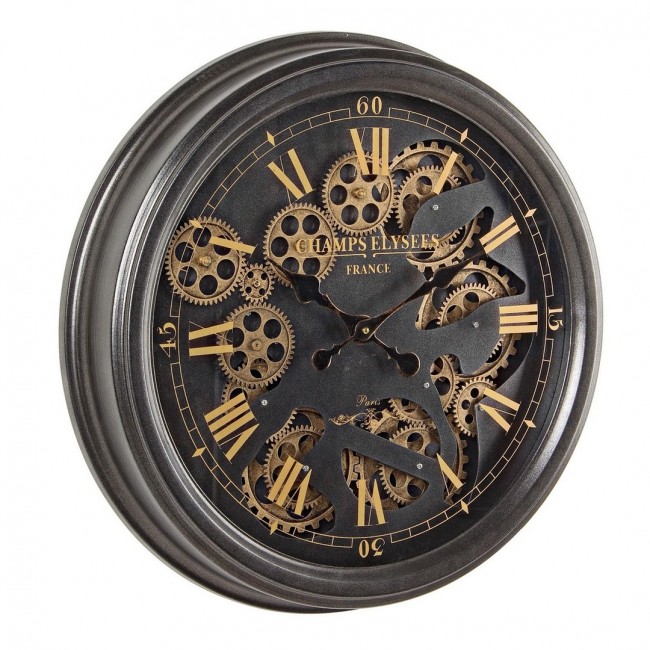 Orologio da Parete Engrenage M010 - Ø52.5x8.7h - Acciaio e Vetro