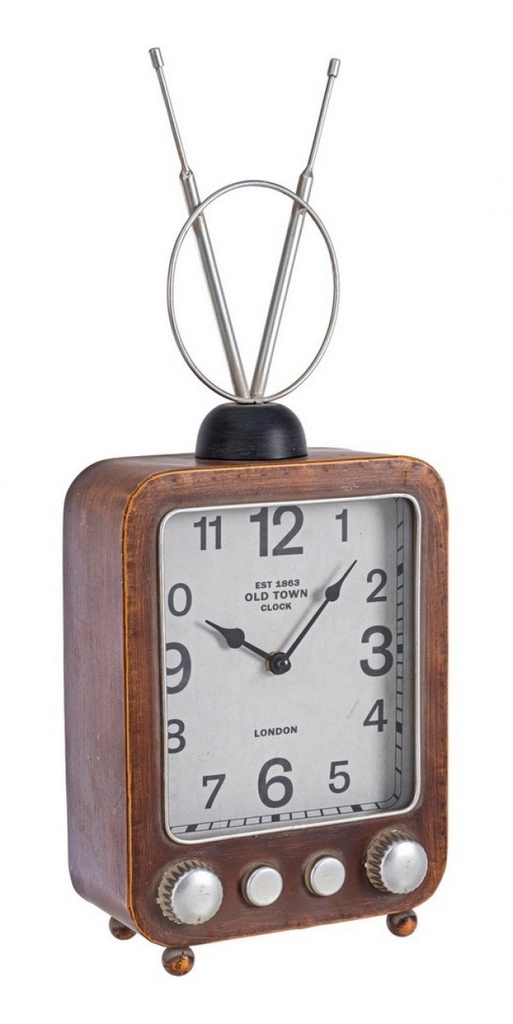 Orologio da Tavolo Charles Radius 054-1 - Struttura in Acciaio e Vetro - Quadrante in MDF e Carta - Funziona a Batteria - Misure 20x10.5x49.5h