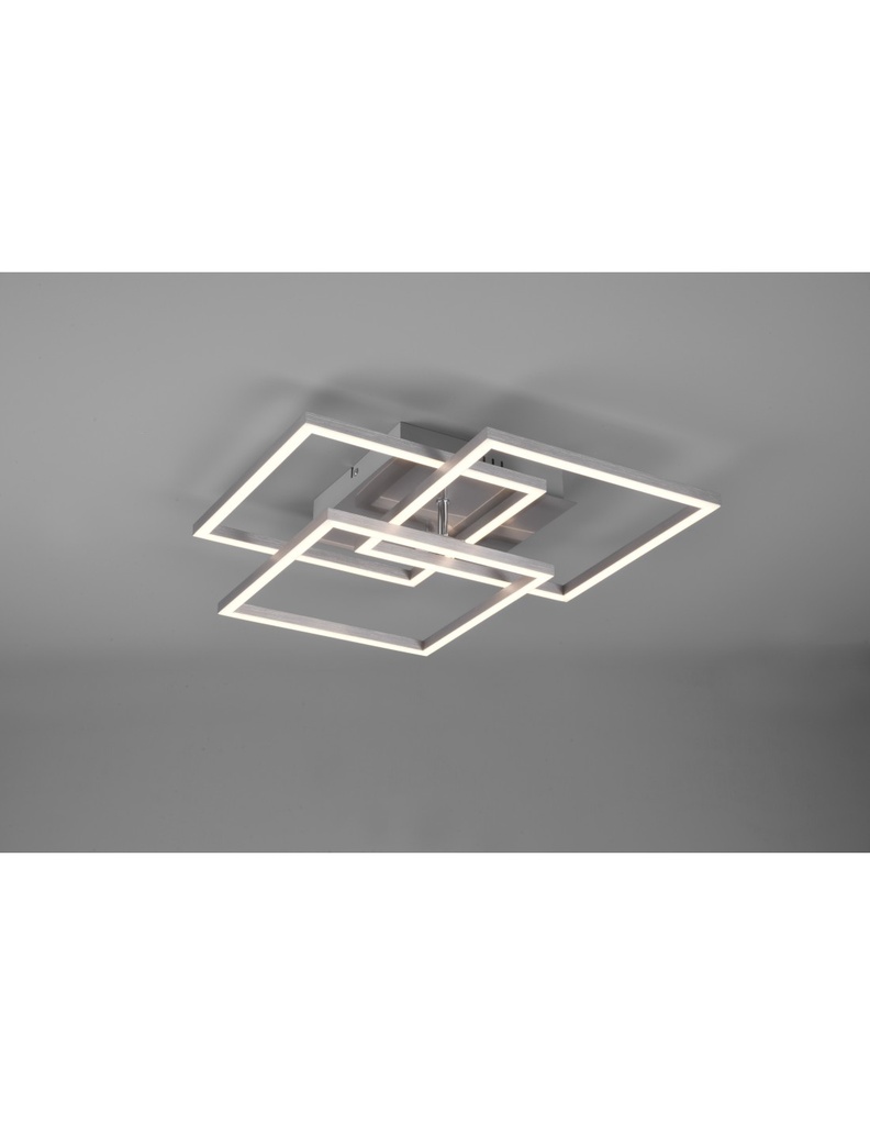 Plafoniera Orientabile a 3 Quadrati LED Dimmer Nichel