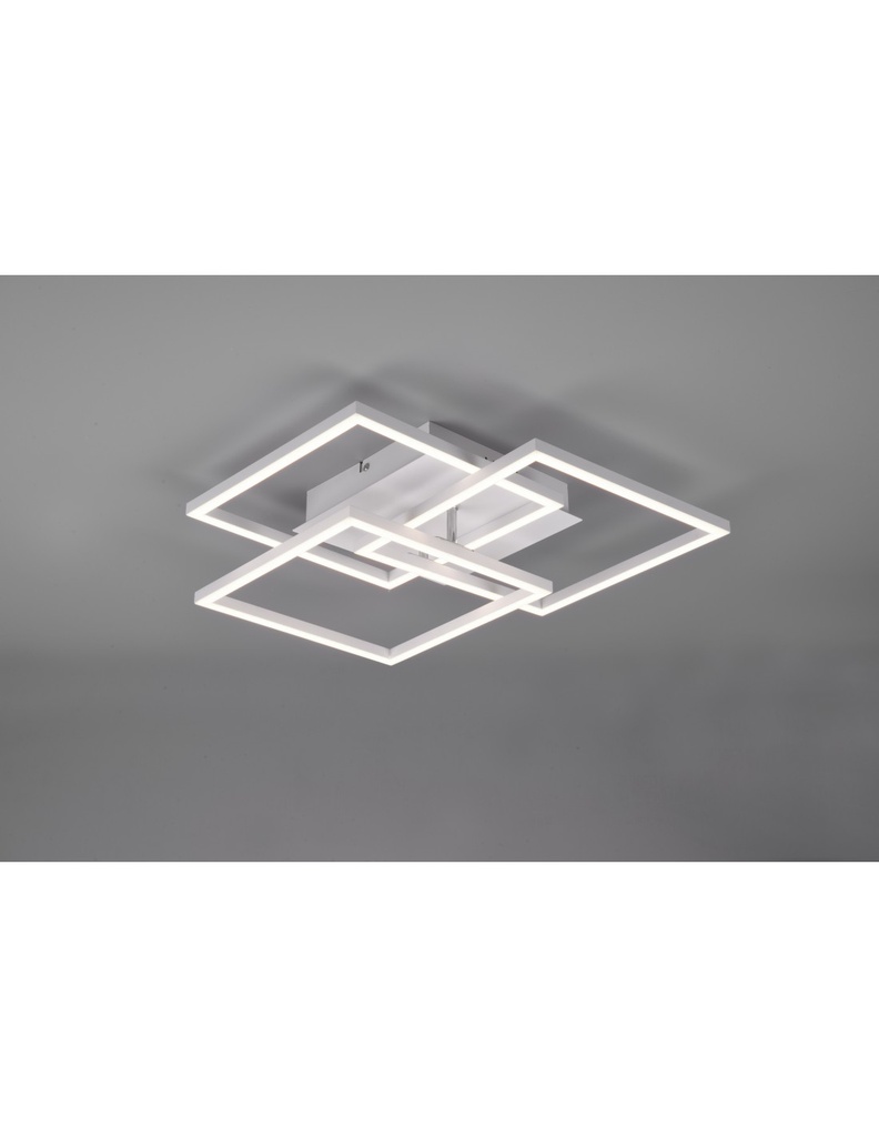 Plafoniera Bianca 3 Quadrati Orientabili Led Dimmer