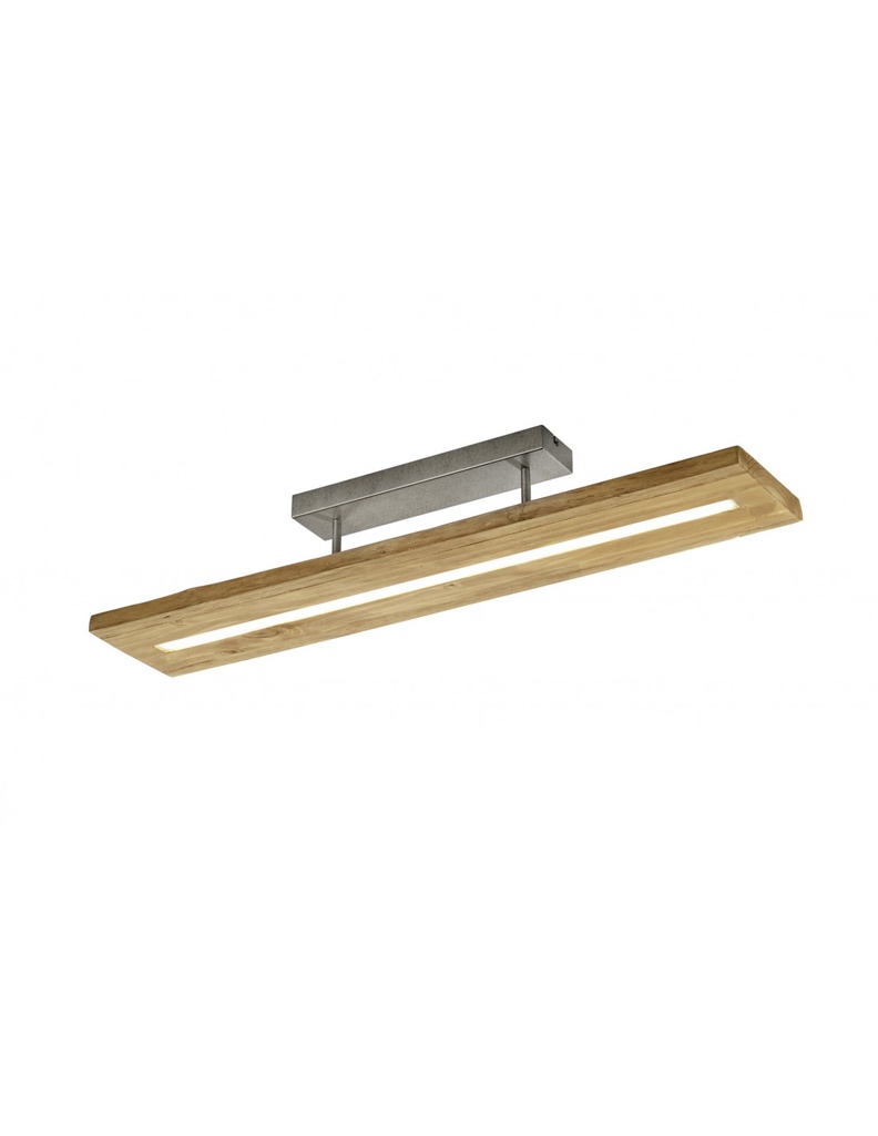 Plafoniera rettangolare in legno naturale con LED integrato